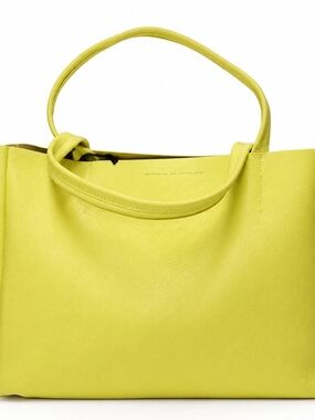 Large Yellow Leather Tote Bag with Top Handles (Includes Dustbag)